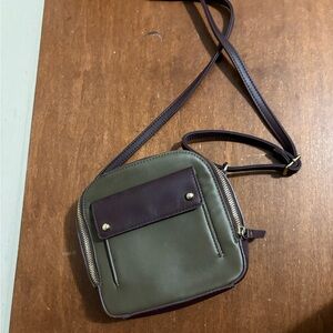 Stylish Green and Purple Crossbody Bag